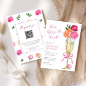 Bright Peony Tying the Knot QR Registry 招待状