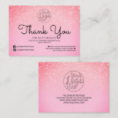 Bright Pinkグリッターグラデーションお客さま 名刺 (正面/裏面)