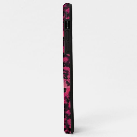 Bright pink and black spotted leopard Case-Mate iPhoneケース (裏面/左)