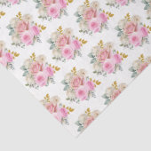 Bright Pink and Gold Elegant Flowers 薄葉紙 (詳細)