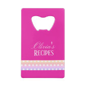 Bright Pink and Pola Dots  クレジットカード栓抜き (裏面)