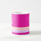 Bright Pink and Pola Dots  コーヒーマグカップ (中央)