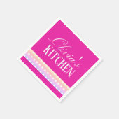 Bright Pink and Pola Dots スタンダードカクテルナプキン (角)