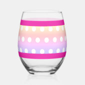 Bright Pink and Pola Dots  ステムなしワイングラス (裏面)