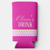 Bright Pink and Pola Dots スリム缶クーラー (裏面)