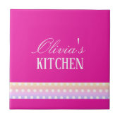 Bright Pink and Pola Dots  タイル (正面)