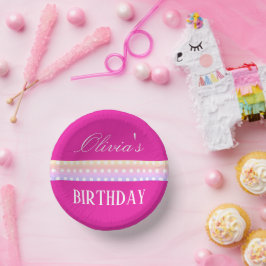 Bright Pink and Pola Dots ペーパーボウル