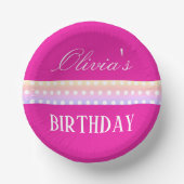 Bright Pink and Pola Dots  ペーパーボウル (正面)