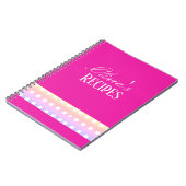 Bright Pink and Pola Dots Recipe ノートブック (左側)