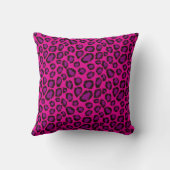 Bright Pink And Purple Leopard Print Pattern クッション (裏面)