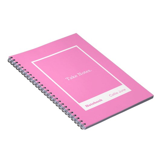 Bright Pink Block Quote Classic Notebook ノートブック (右側)