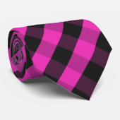 Bright Pink Festive Buffalo Check Plaid Patterned ネクタイ (ロール)