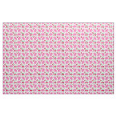 Bright Pink Floral Cherry Pattern | Cute Kawaii  ファブリック (ファットクウォーター)