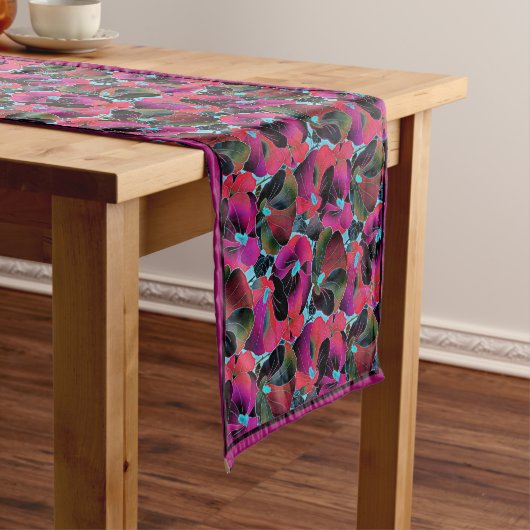 Bright pink floral  medium table runner ショートテーブルランナー (インサイチュ)