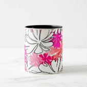  Bright Pink Floral Mug  ツートーンマグカップ (中央)