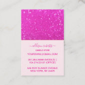 Bright Pink Glitter Modern Style Candle Care 名刺 (裏面)