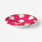 Bright Pink Ice Cream Cone Birthday Party  ペーパーボウル (傾斜あり)