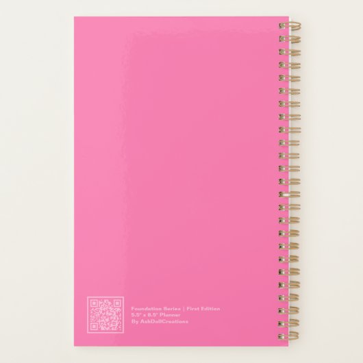 Bright Pink Minimalist Planner プランナー手帳 (裏面)