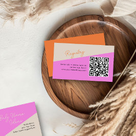 Bright Pink Orange Tricolor QRコードベビー エンクロージャーカード