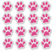 Bright Pink Paw Prints シール (正面)