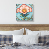 Bright Pink Poppy キャンバスプリント (インサイチュ (寝室))