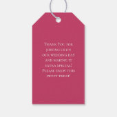 Bright Pink Rose Wedding ギフトタグ (裏面)