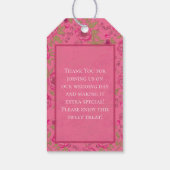 Bright Pink Rose Wedding ギフトタグ (裏面)