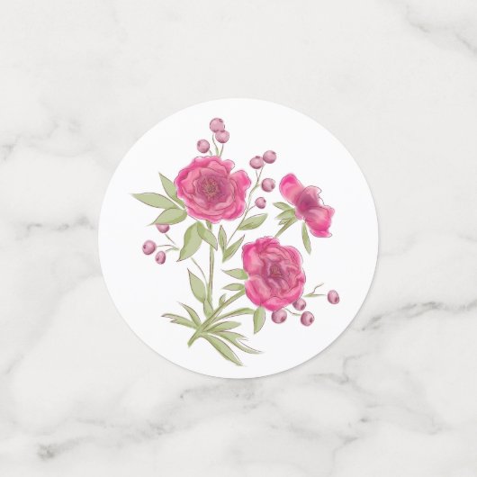 Bright Pink Rose Wedding コンフェッティ (スモール正面)