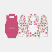 Bright Pink Rose Wedding フェイバーボックス (折り畳みなし)