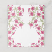 Bright Pink Rose Wedding プレイスカード (外部開封)