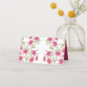 Bright Pink Rose Wedding プレイスカード (裏面)