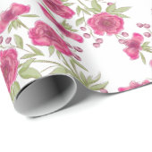 Bright Pink Rose Wedding ラッピングペーパー (ロールコーナー)