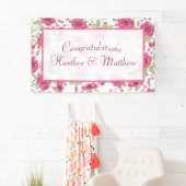 Bright Pink Rose Wedding 横断幕 (インサイチュ)