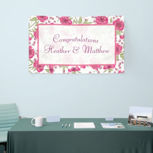 Bright Pink Rose Wedding 横断幕 (トレードショー)