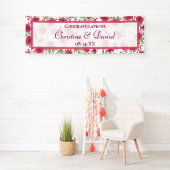 Bright Pink Rose Wedding 横断幕 (インサイチュ)