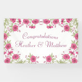 Bright Pink Rose Wedding 横断幕 (横)