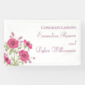 Bright Pink Rose Wedding 横断幕 (横)