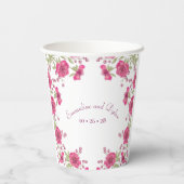 Bright Pink Rose Wedding 紙コップ (裏面)