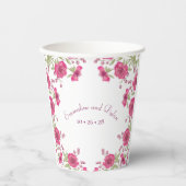 Bright Pink Rose Wedding 紙コップ (正面)