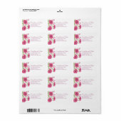 Bright Pink Rose Wedding Address Labels ラベル (フルシート)