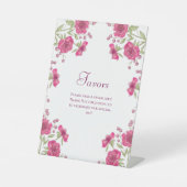 Bright Pink Rose Wedding Favors Sign 台座サイン (正面)