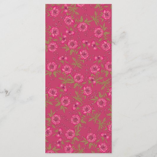 Bright Pink Rose Wedding Menus メニュー (裏面)