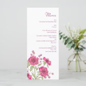 Bright Pink Rose Wedding Menus メニュー (スタンド正面)
