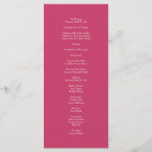 Bright Pink Rose Wedding Programs メニュー (裏面)