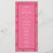 Bright Pink Rose Wedding Programs メニュー (裏面)