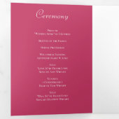 Bright Pink Rose Wedding Programs 三つ折りプログラム (内部最初)