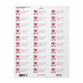 Bright Pink Rose Wedding Return Address Labels ラベル (フルシート)