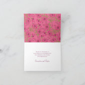 Bright Pink Rose Wedding Thank You Cards 招待状 (内部)
