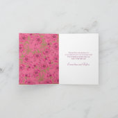 Bright Pink Rose Wedding Thank You Cards Photo 招待状 (内部)