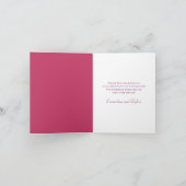 Bright Pink Rose Wedding Thank You Cards Photo 招待状 (内部)